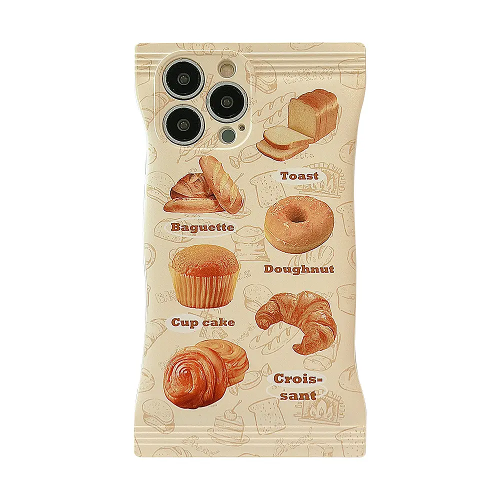 आईफोन के लिए प्यारा स्नैक बैग रोटी 15 14 प्रो मैक्स मोबाइल केस