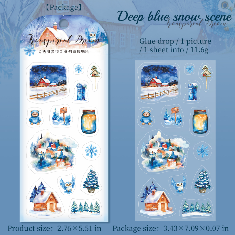D Deep Blue Snowy Landscape