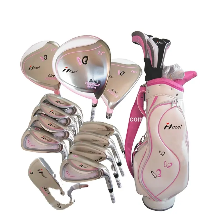 Custom brand lady pink golf complete set with cart bag