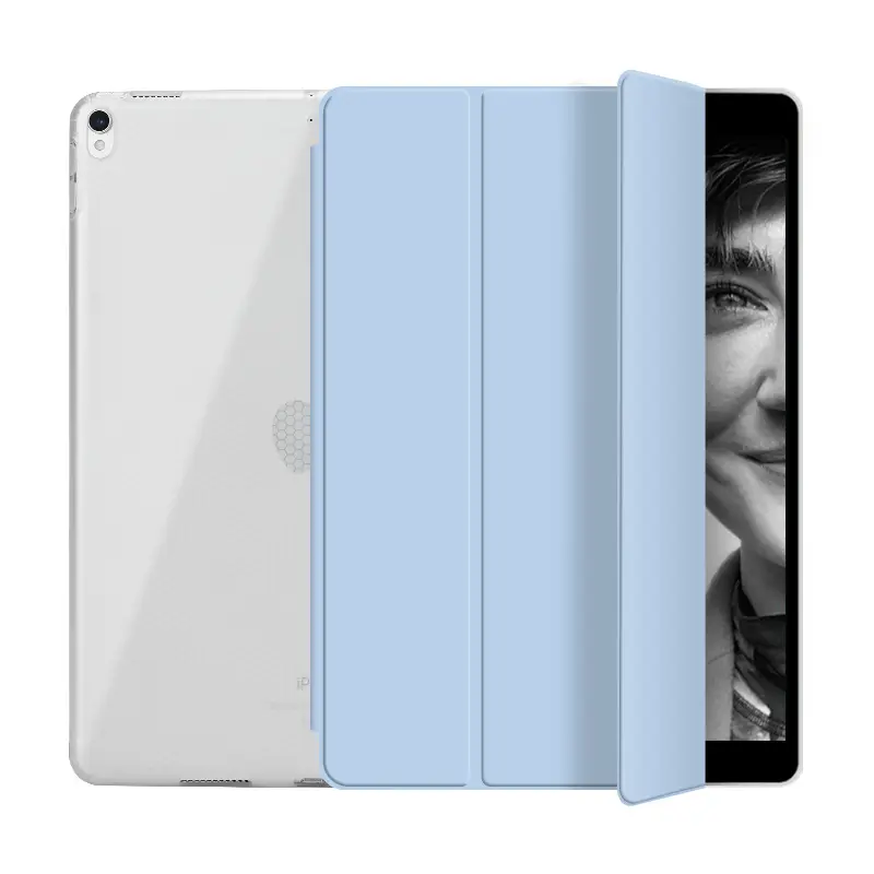케이스 iPad 7 Trifold 가죽 스마트 커버 소프트 TPU 투명 다시 케이스 iPad 6 iPad 10.2 케이스