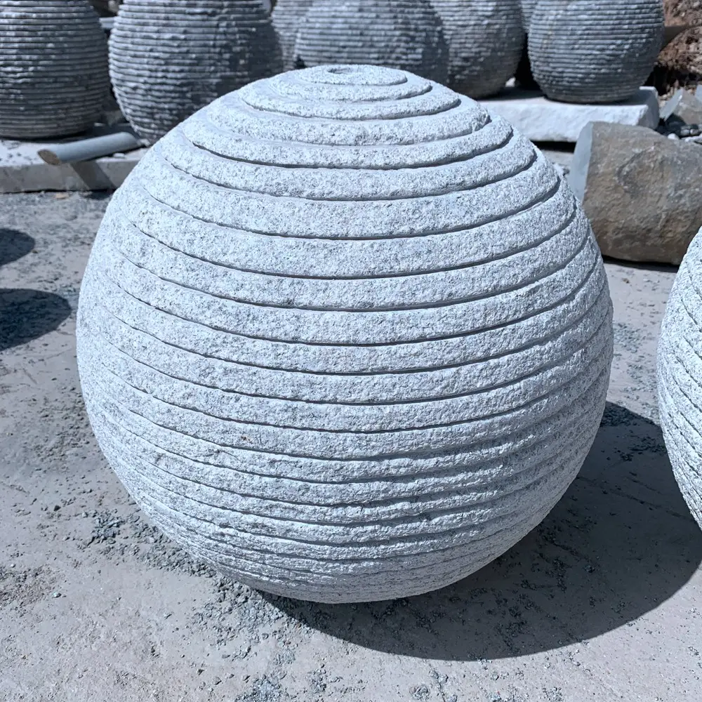 Fontes de água para decoração de jardim, pedra de granito cinza