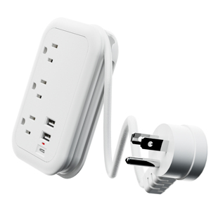 厂家批发电动多插头电源插座3 + 2 + 1 USB & Type-C端口交流插座10A额定电流 - Product Image 1