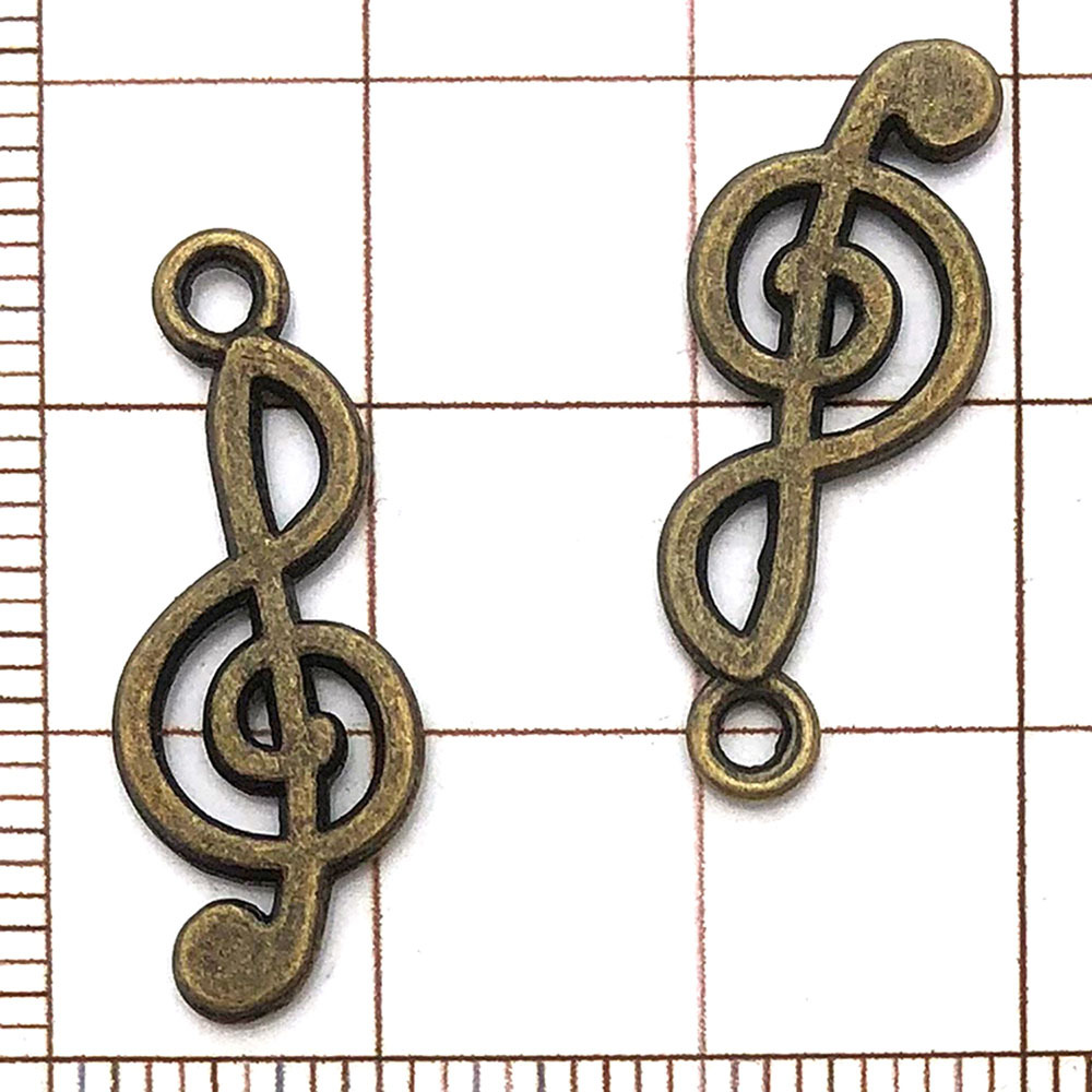Un symbole musical bleu ancien - 0,8g - 10*25mm - 1107