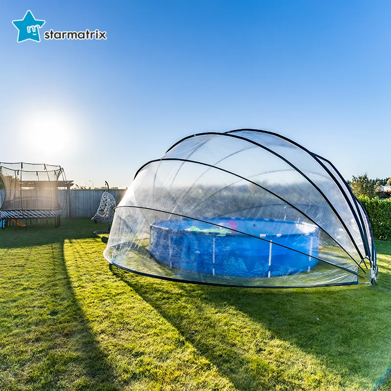 STARMATRIX dome de piscine tiup di atas tanah bingkai dinding baja kolam renang abdeckung kanopi bulat