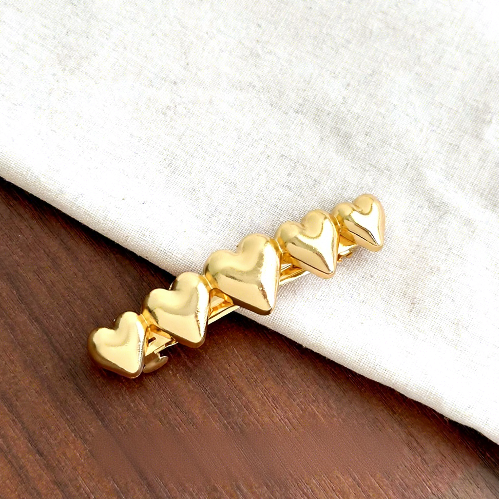 Golden love-spring clip 7.5cm