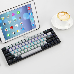 Mini Teclado mecánico impermeable personalizado de 68 teclas, con conexión en caliente, retroiluminado RGB para ordenador portátil y tableta, para juegos, diseño ERGONÓMICO QWERTY