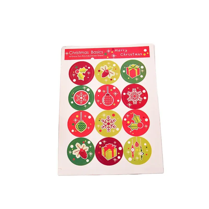 새로운 크리스마스 스티커 라운드 포장지 12 노트북 냉장고 선물 달력 카드 스크랩북 금속 플레이트 로고 스티커