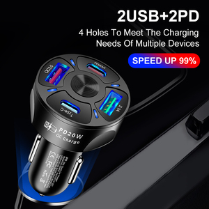 Universal 4-Port Fast Charging 7A Car Charger QC 3.0 USB PD Type <strong>C</strong> Connectivity Smart 5V <strong>Input</strong> 35W Power Supply <strong>Output</strong> Made PC - Product Image 3