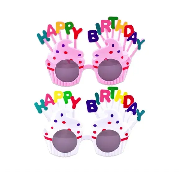 Ins Style Happy Birthday แว่นตาเค้กปาร์ตี้,ของตกแต่งเค้กที่มีชื่อเสียงในอินเทอร์เน็ตอุปกรณ์ประกอบฉากขึ้นในบรรยากาศงานปาร์ตี้