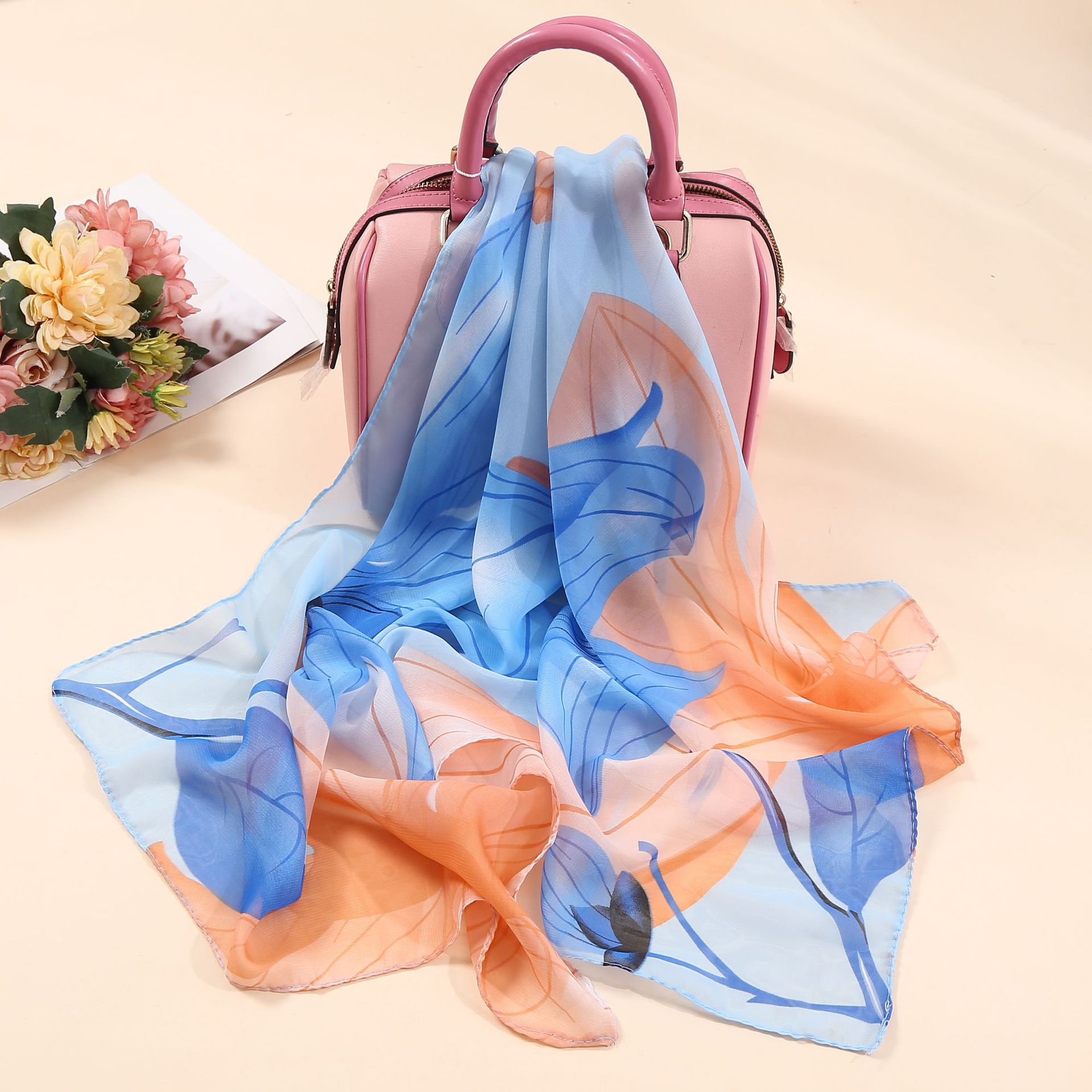 Fleur de flamme orange bleu-157cm