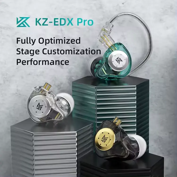 KZ EDX PRO earphone In-Ear berkabel, earphone Monitor HiFi peredam kebisingan, earbud suara Stereo dengan mikrofon