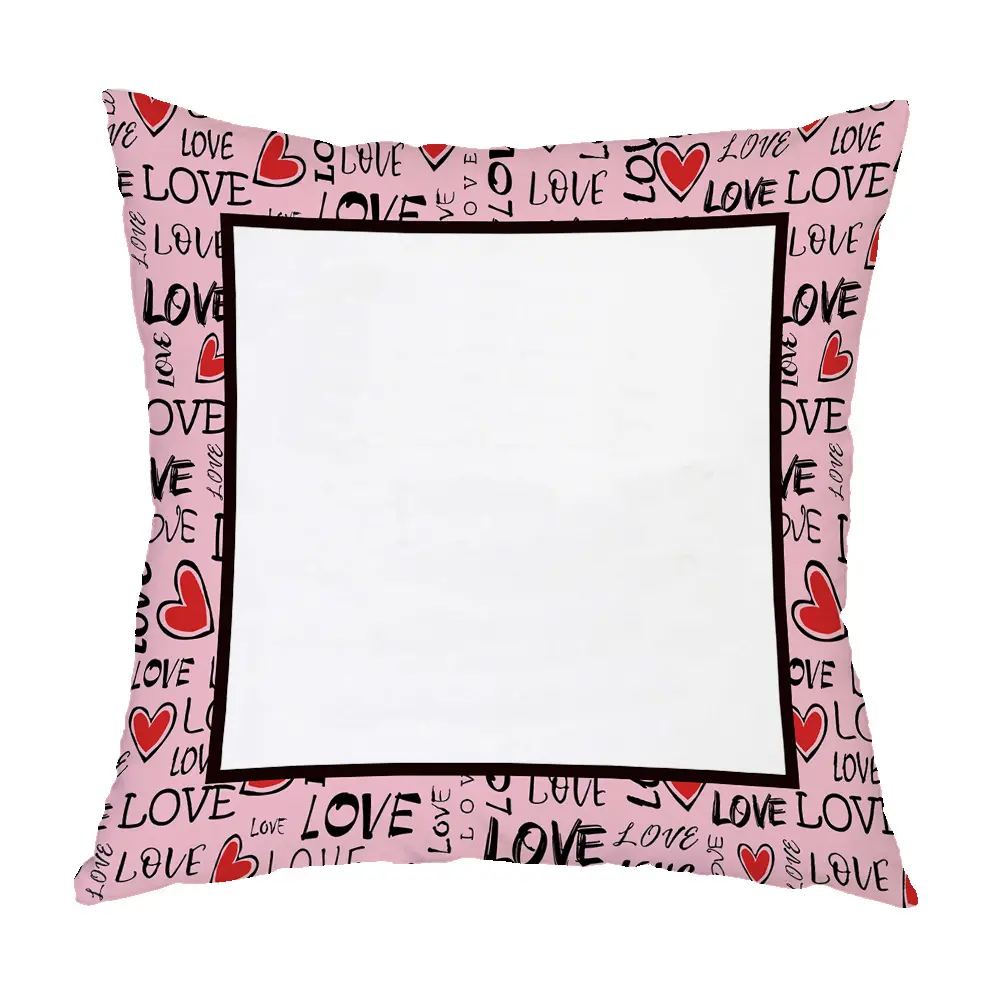 45*45CM High quality heat press polyester blanks sublimation 6 panel pillow case cover