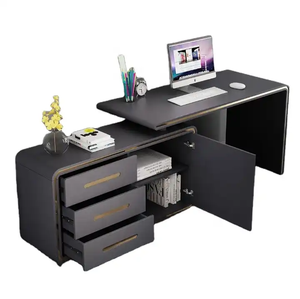 Escritorio de estudio de ordenador al por mayor con estantes de almacenamiento y mesa de escritorio de gabinete para oficina en casa - Product Image 5