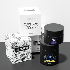 Sang Trọng 2Oz 3Oz 4Oz Trẻ Em Chịu Mài Mòn Màu Đen Glass Container Thảo Mộc 3.5Gram Flower Bud Lưu Trữ Vòng Cr Lọ Thủy Tinh Với Hộp Giấy - Product Image 2