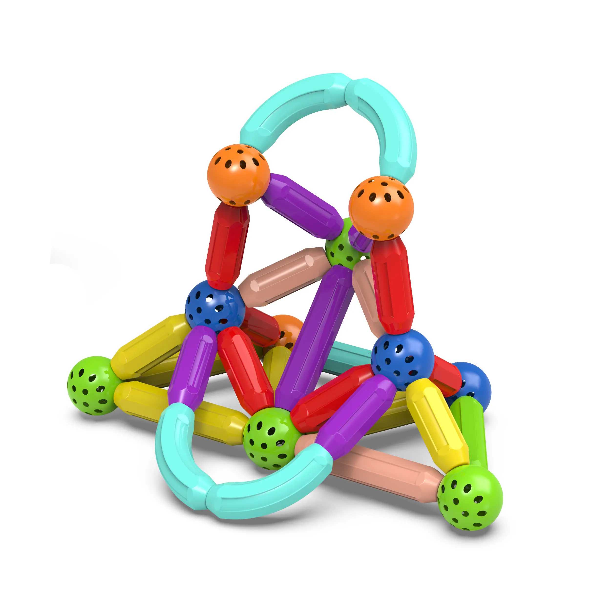 Pädagogische Kunststoff konstruktion DIY bauen Bälle und Stangen für Kinder flexible Magnet Stiel Spielzeug
