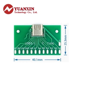 Scheda di prova USB 3.1 tipo-C femmina scheda PCB connettore 24P adattatore misura corrente conduzione microcontrollori processore FPGA - Product Image 2