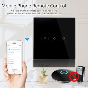 Tuya Vita Intelligente App di Controllo Remoto Casa timer Automazione Controllata EU UK spina Smart Touch WiFi Interruttore della Parete Della Luce nero colore - Product Image 6