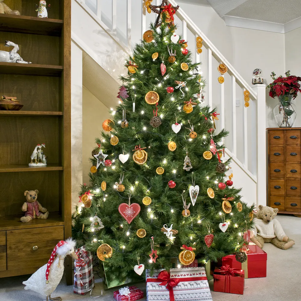 Decoración de Navidad interior PVC PE de alta calidad árbol de Navidad artificial mixto con luces LED alambre árboles de Navidad