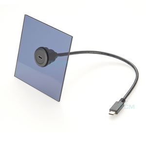 USB 2.0适配器圆形隔板面板安装USB 3.0 C型母对公连接器，带嵌入式系统延长线 - Product Image 6