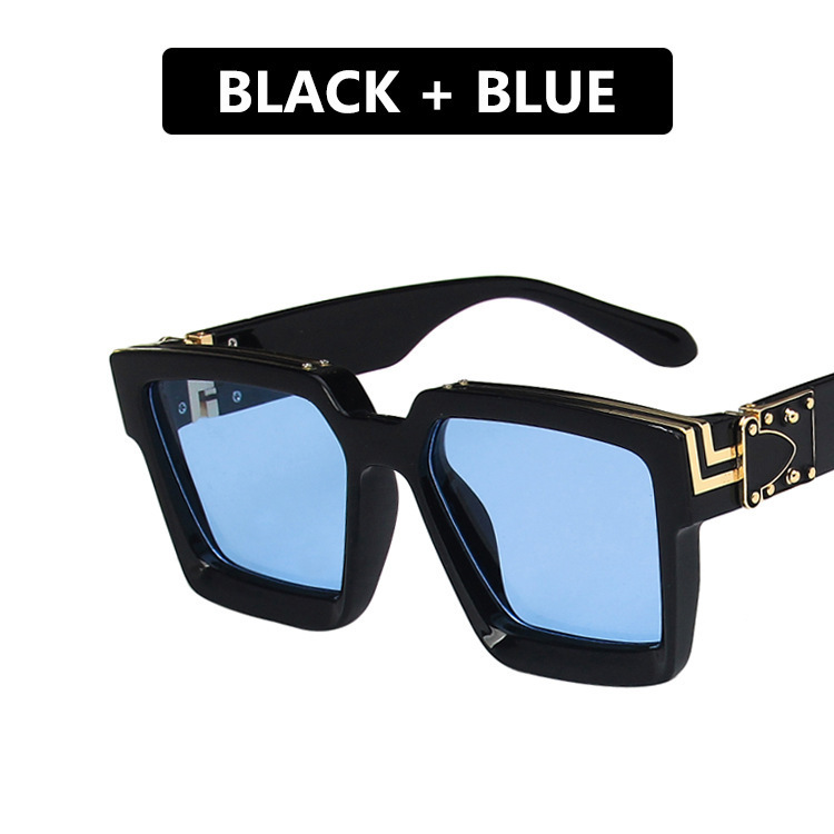 Película negra y azul brillante.