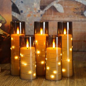 Акриловая беспламенная Светодиодная свеча с подсветкой, на батарейках - Product Image 1