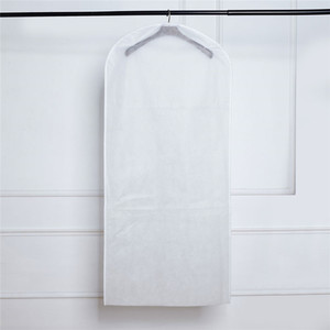 Logo Kustom Murah ECO Antidebu Bening Non-tenun Tersedia Gantungan Garmen Penutup Debu Tas untuk Lemari Lemari Baju Hallstand - Product Image 5