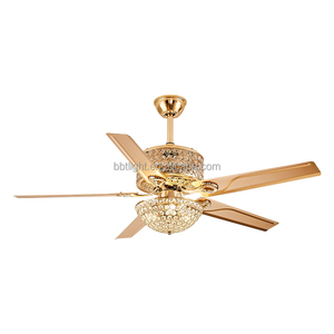 发光二极管吊扇豪华正反调光灯酒店吊灯带灯遥控水晶客厅铁80 - Product Image 1