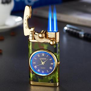 Double Flames Modern Rocker Arm LED <strong>Clock</strong> Display Torch <strong>Lighter</strong> Cute Design <strong>with</strong> Smart Features Wholesale <strong>Lighter</strong> <strong>with</strong> <strong>Clock</strong> - Product Image 6