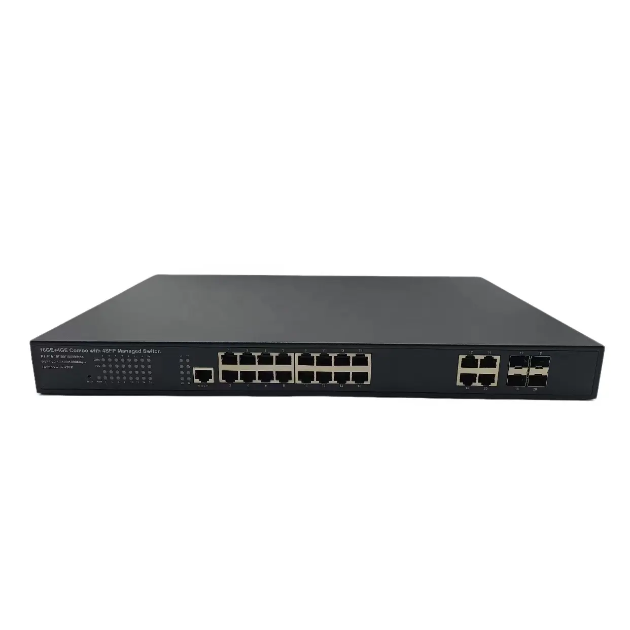 16 Poorten Gigabit Managed Poe Switch Met 4X10/100/1000Mbps Rj45 Sfp Combo Switches