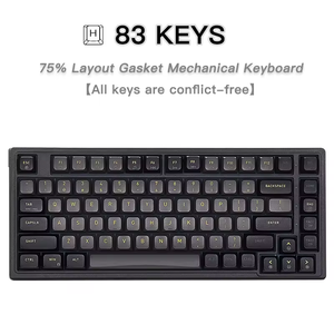 Mini Teclado mecánico ultra compacto retroiluminado RGB, teclado para juegos con cable 75%, impermeable, pequeño, compacto, teclado de 83 teclas - Product Image 3