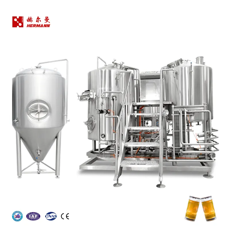 4 Schepen Brewhouse Microbrewery Apparatuur 1000l 2000L Rvs Barleybeer Malting Making Machine