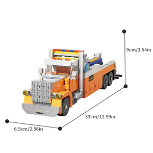 Building Blocks HEAVY-DUTY TOW TRUCK Model American-style <strong>Highway</strong> Trailer Model MOC Trailer Lorry Modular Diy Children <strong>Toys</strong> - Product Image 1