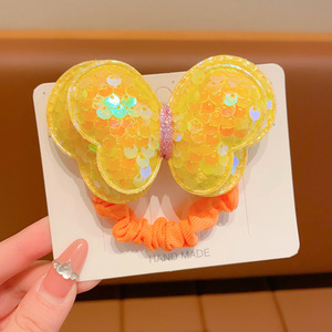 ホット販売韓国のかわいい子供の髪の装飾的な弓カラフルなキラキラスパンコールボウノットヘアタイ女の子の子供のための弾性ヘアバンド