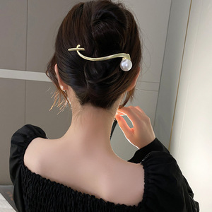 2022 Nieuwe Koreaan Haarspelden Vrouwen Goud Vork Schijf Baret Clip Haar Steekt Een Karakter Wedding Hoofddeksels Haar Accessoires