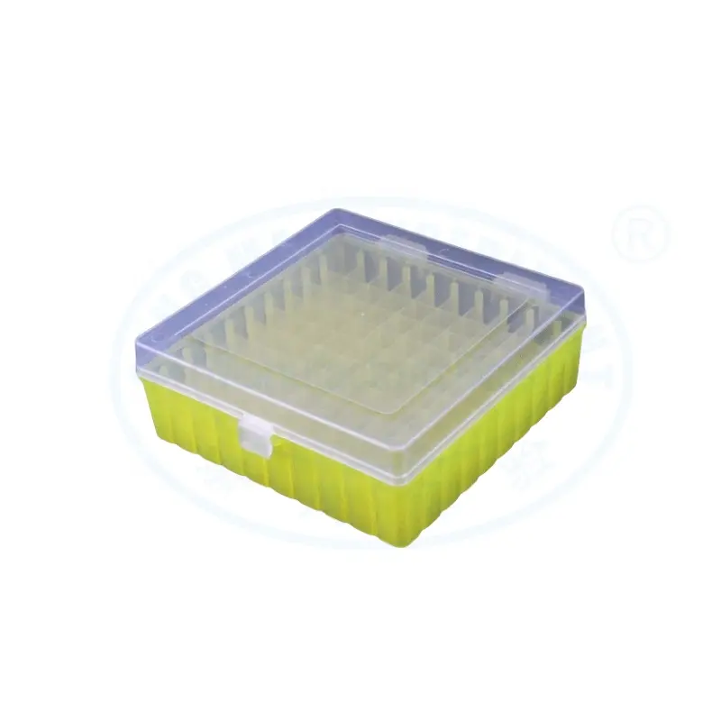 Caja cuadrada de plástico con cubierta de conexión, 1,5 ml, 1,8 ml, 2ml, 100 agujeros para laboratorio