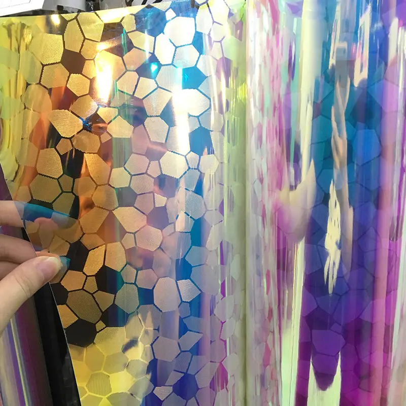 Película de TPU de color arcoíris, película de TPU en relieve de flamenco utilizada para zapatos, ropa, bolsos, decoración, fabricación de película de TPU