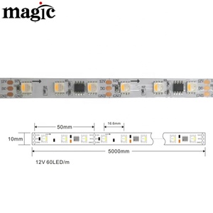 ดิจิทัล RGBW 60 LED ต่อเมตร SMD5050 20พิกเซล10พิกเซล24V 12V SPI WS2814 LED Strip - Product Image 4