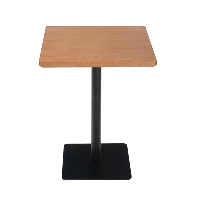 Table carrée avec placage bois (pieds en tôle d'acier)