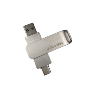2合1 USB闪存驱动器金属OTG 2.0 3.0 u盘可自定义徽标USB C棒Pendrive 8GB至1TB内存可用32gb 16GB - Product Image 5