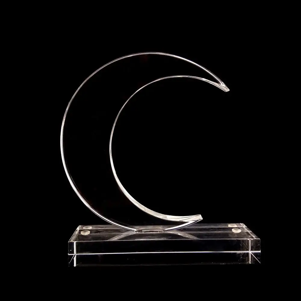 Honor Of Crystal Handmade Moon Glass Trophy Crystal Award Decoration attività commerciali