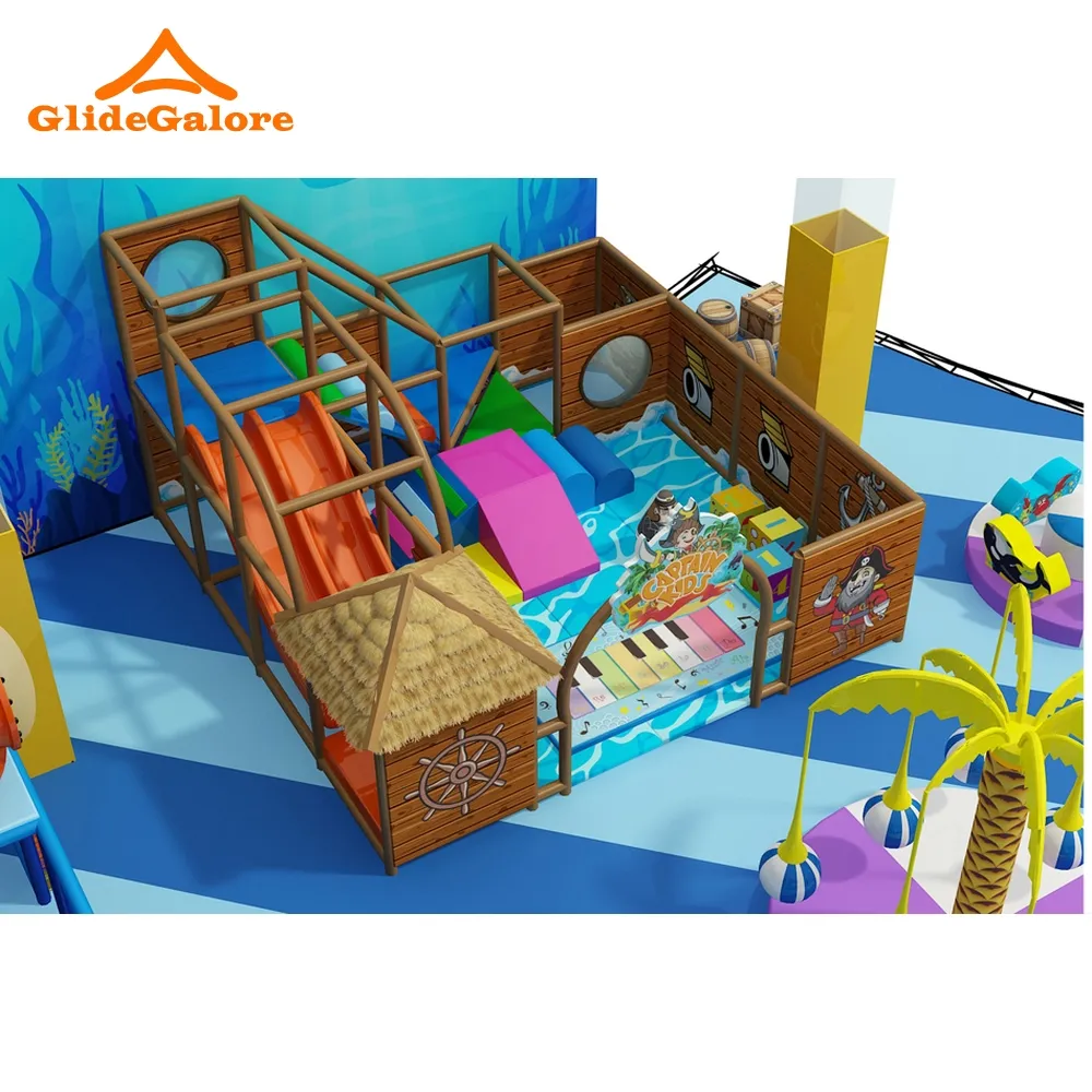 Hawaii Beach Wind Children's Indoor playground can be customized soft pack slide combination obstacle challenges