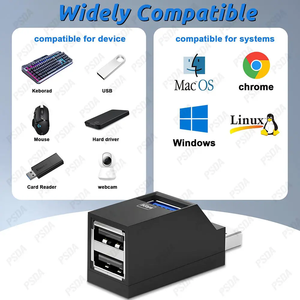 PSDA 3 พอร์ต USB Hub Splitter สําหรับแล็ปท็อป USB Expander USB หลายอะแดปเตอร์สําหรับเมาส์ 3.0 * 1 ฮับ 2.0 * 2 ฮับเครื่องพิมพ์แฟลชไดรฟ์ - Product Image 5