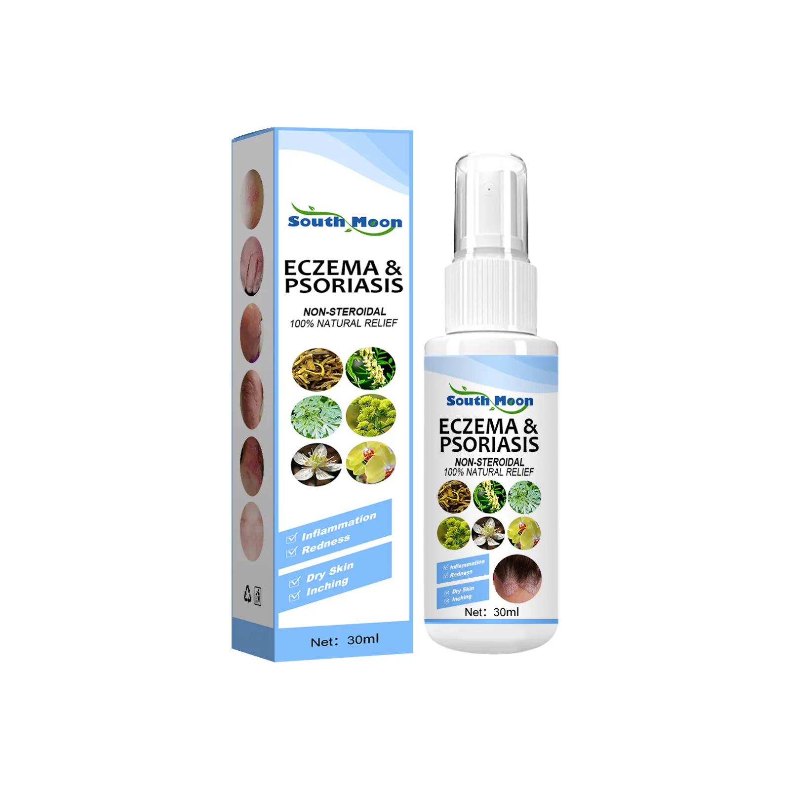 Espray de Eczema Natural para el cuidado de la piel, pomada de crema Herbal Anti picazón, Dermatitis, Eczematoin, Psoriasis