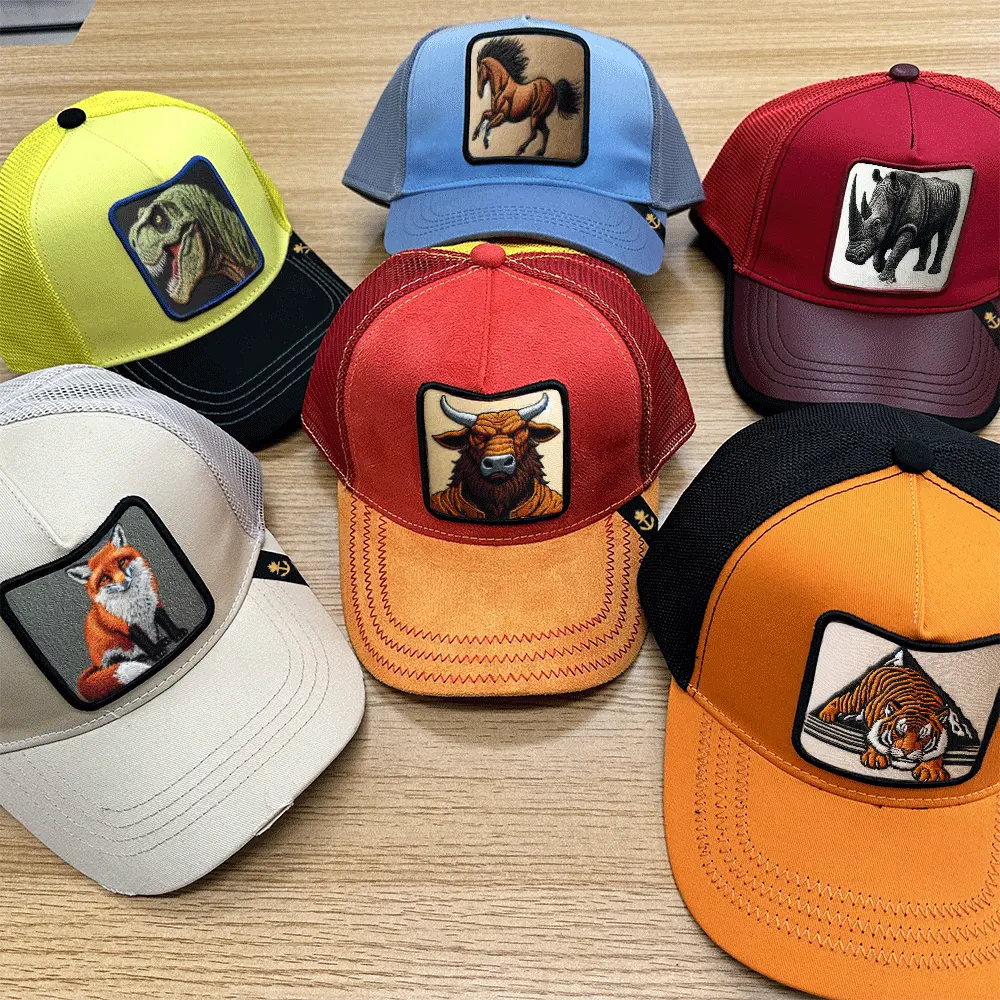 Gorras de béisbol ajustadas con parche de Animal y logotipo bordado personalizado, Gorras de camuflaje, gorra de camionero original Richardson 112, gorra de camionero