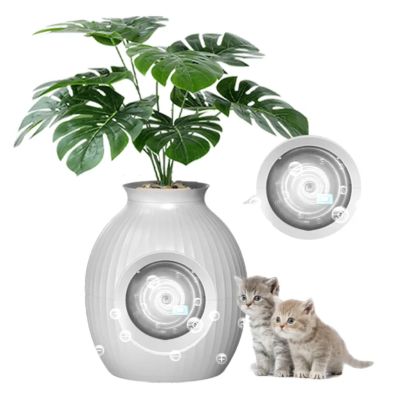 Conception libre décor à la maison bac à litière pour chat bac à litière pour chat système d'entraînement aux toilettes pour animaux de compagnie pot de fleur avec plantes