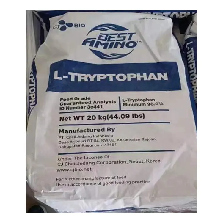 L triptofano Powder Feed Grade Aminoácidos para bovinos leiteiros e leitões L-triptofano