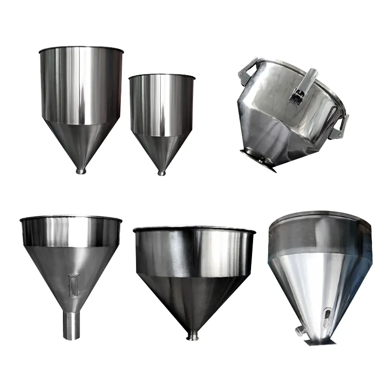 Customized non-standard stainless steel funnel cream liquid filling machine food injection molding machinery feeding hopper