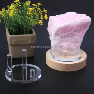 Espositore acrilico trasparente rotondo con Base gemma minerale acrilico espositore acrilico fossili blocco di visualizzazione con pioli