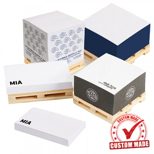 Notas adhesivas cuadradas personalizadas Post Sticky It Memo Pad Cube con paleta de madera Paleta de madera promocional Notas adhesivas - Product Image 1