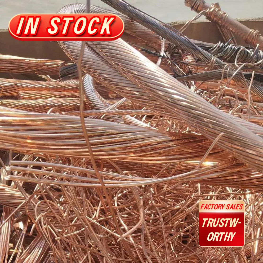 China Warehouse Resíduos comuns de fio de cobre disponíveis sucata com pureza de 99,99% em estoque